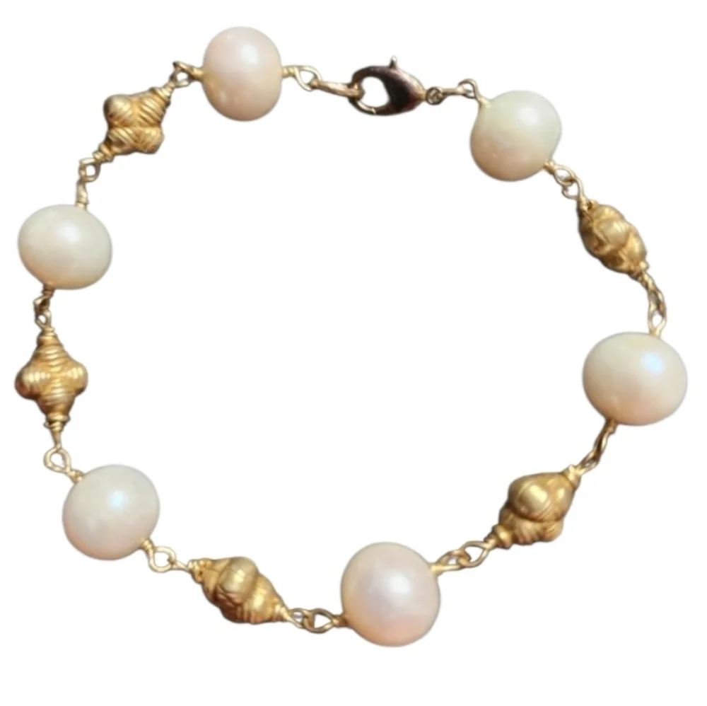 Goldtone Faux Pearl Bracelet